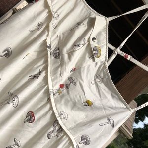Anthropologie nightie with cute mushroom print size L